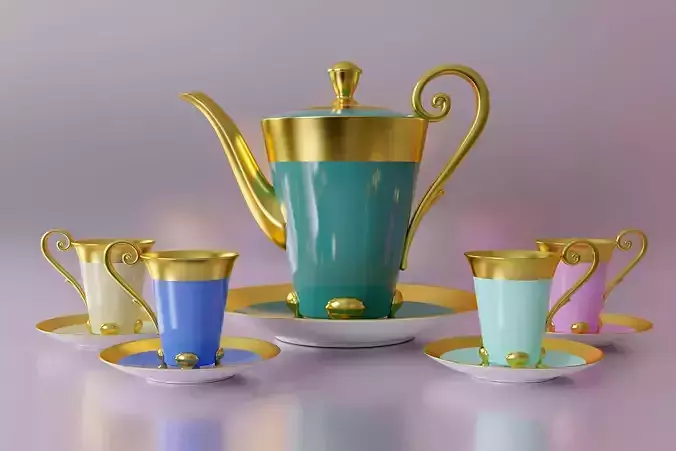 Coffee set 04 3D model
