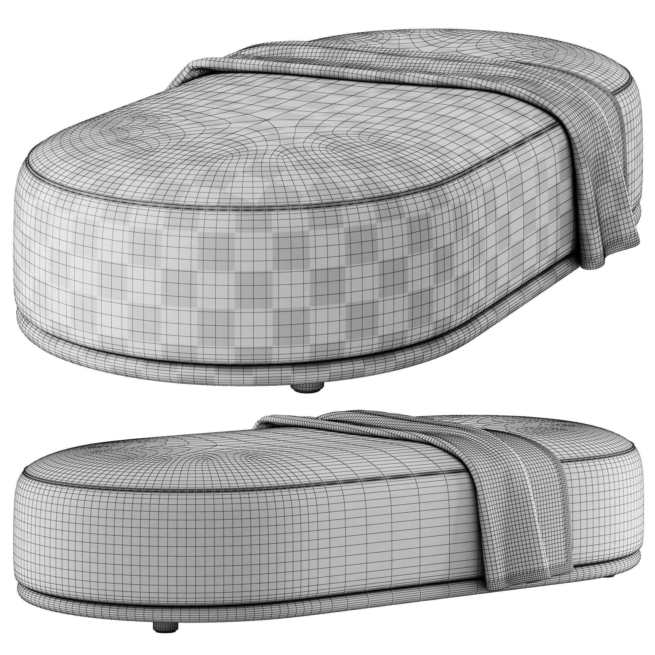 Cask XL Ottoman by Expormim 3D model_4