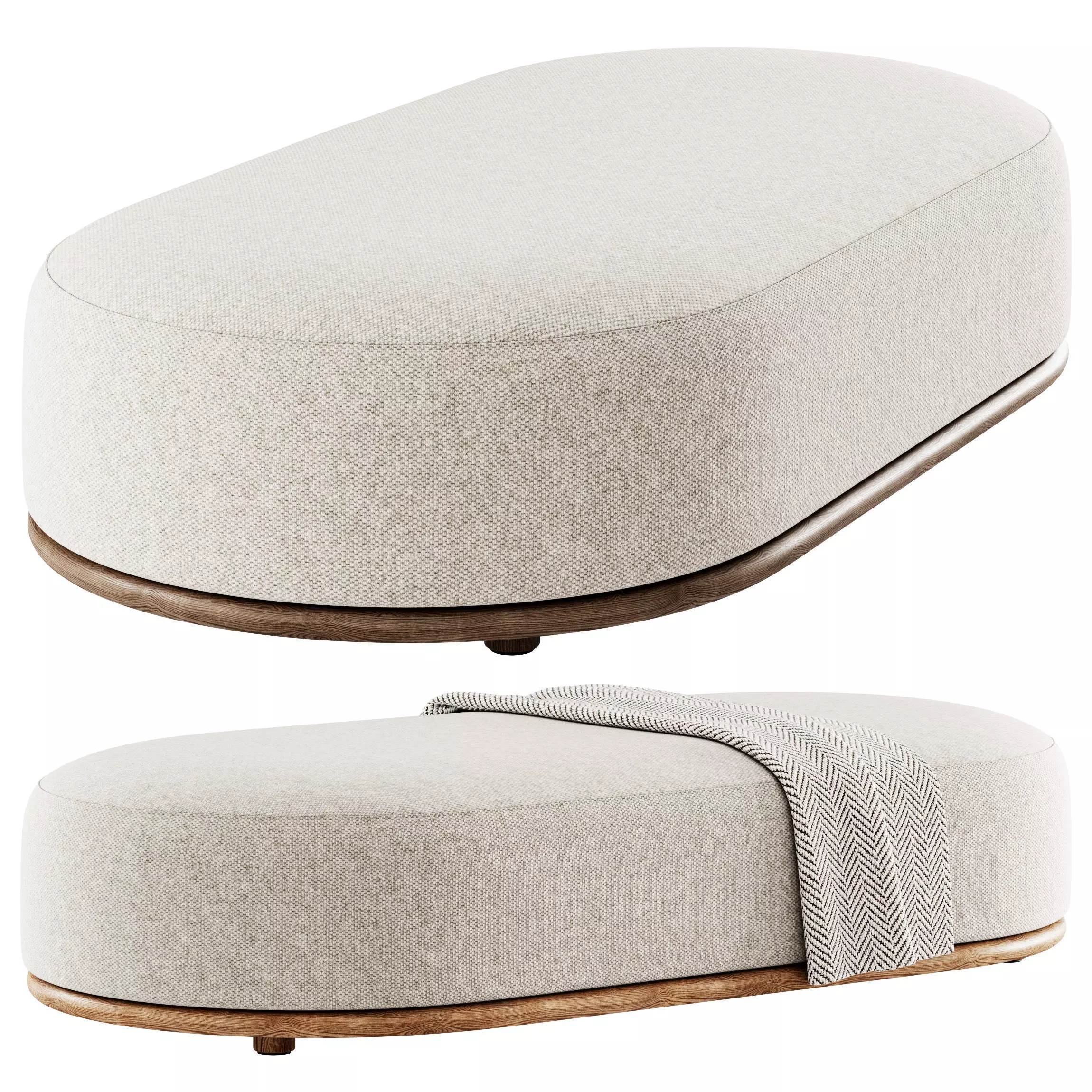 Cask XL Ottoman by Expormim 3D model_0