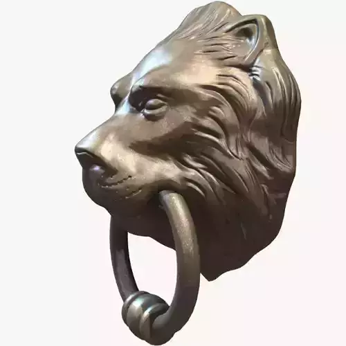 Lion Head Door Knocker Low-poly 3D model