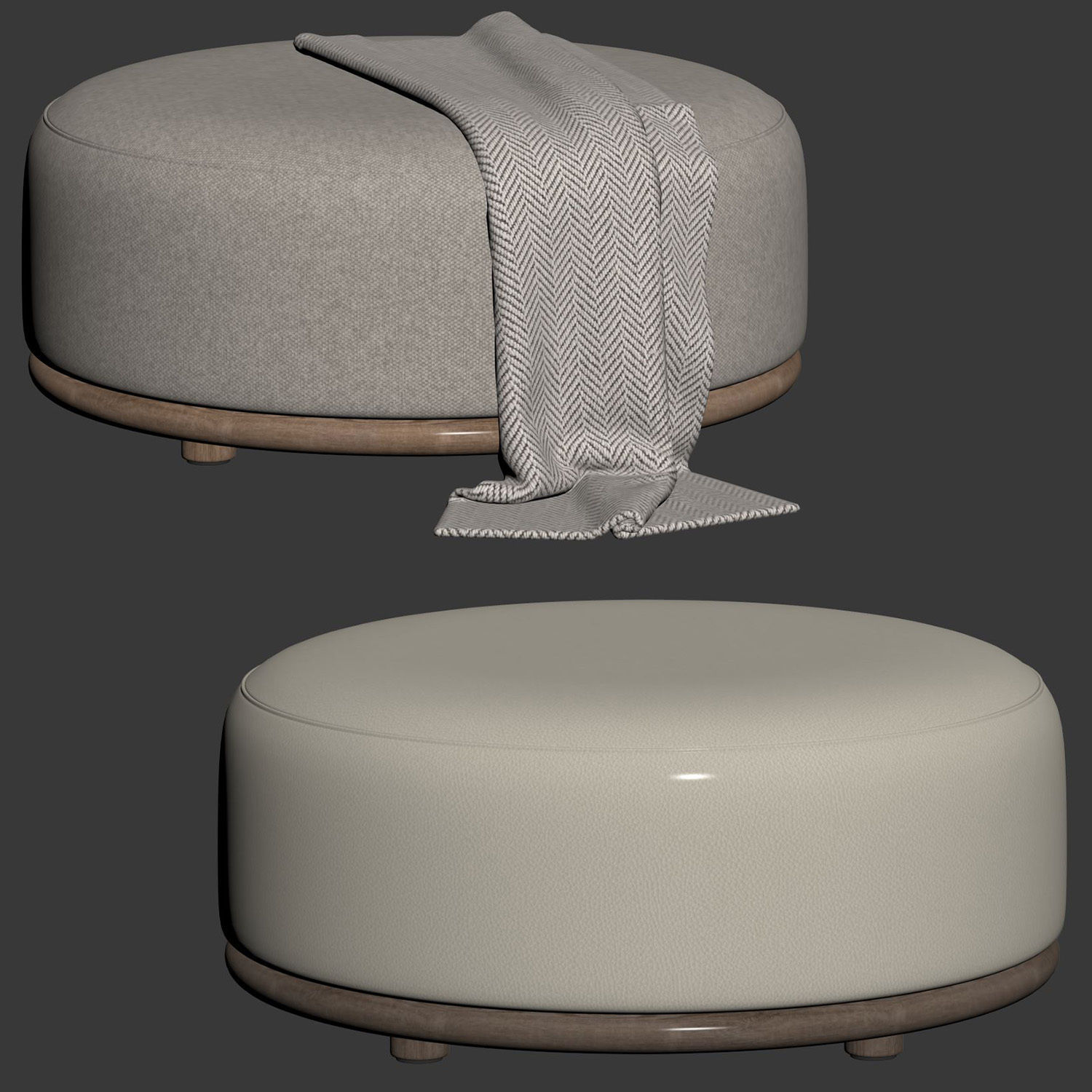 Cask Pouf by Expormim 3D model_4