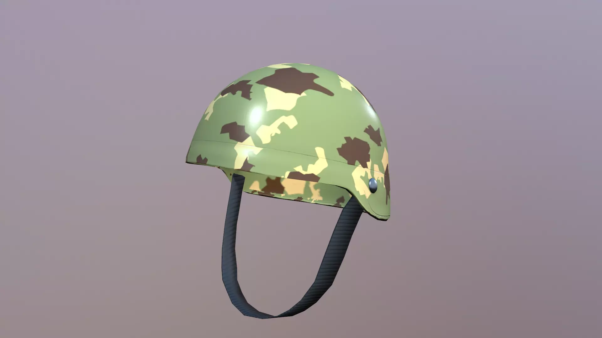 Army Helmet Low-poly 3D model_0