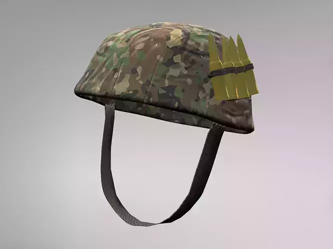 Army Helmet with Bullets