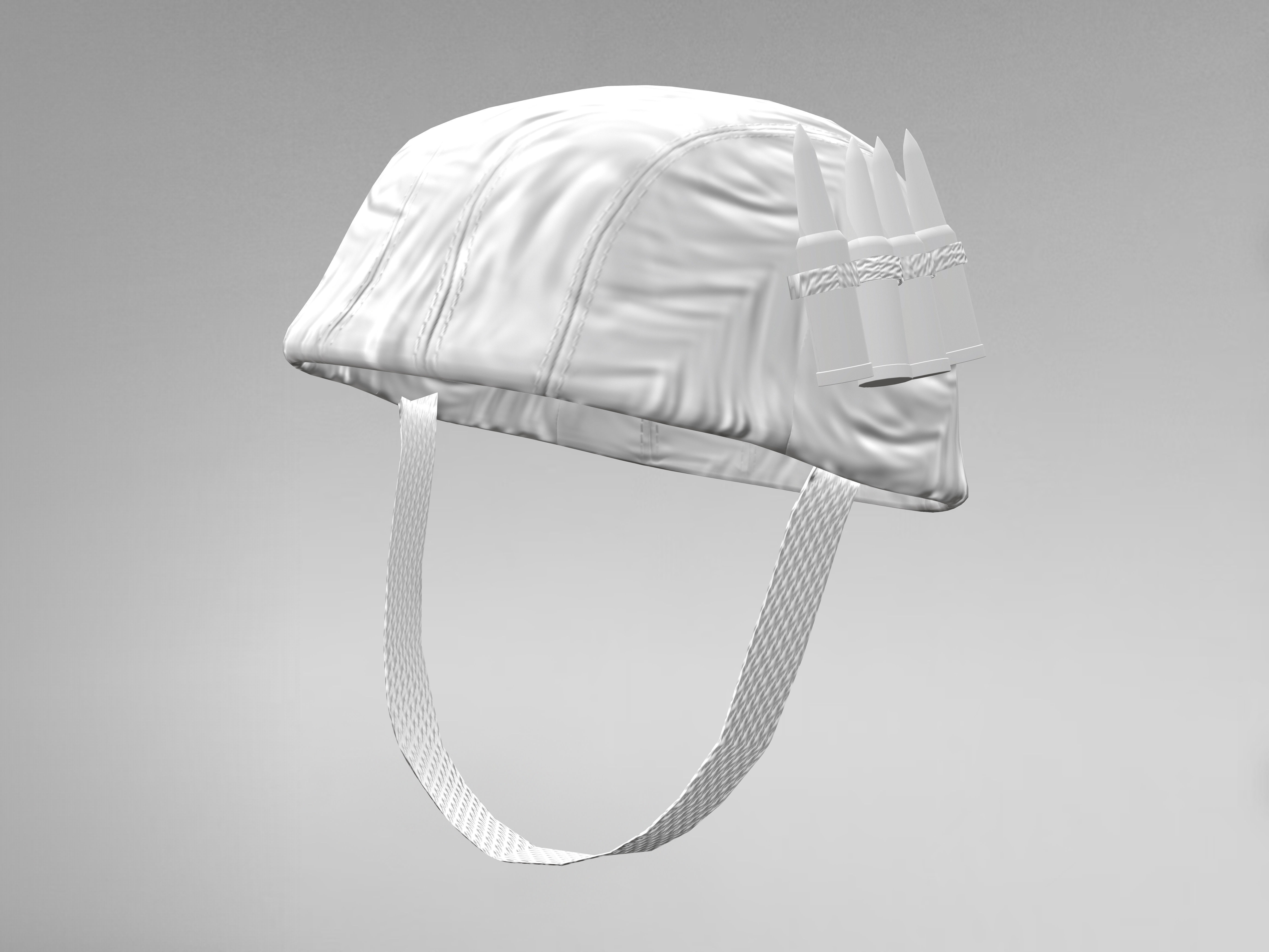 Army Helmet with Bullets Low-poly 3D model_4