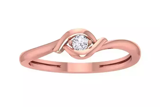 Unique Solitaire Wedding Engagement Ring for Women 3D print model