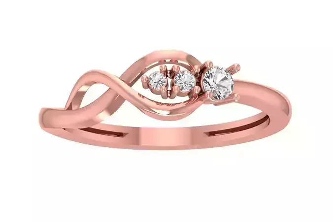 Unique Solitaire Wedding Engagement Ring for Women 3D print model