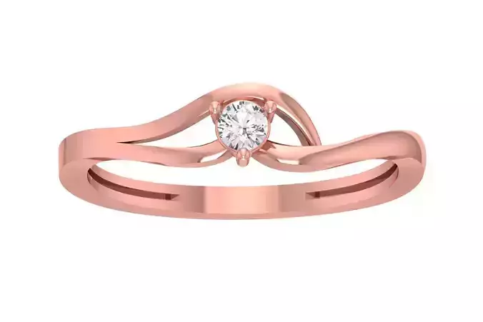 Unique Solitaire Wedding Engagement Ring for Women 3D print model