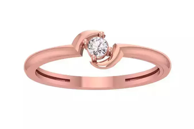 Unique Solitaire Wedding Engagement Ring for Women 3D print model