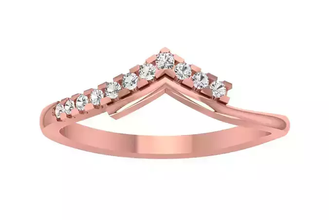 Unique Curved Wedding Band for Women 3D print model