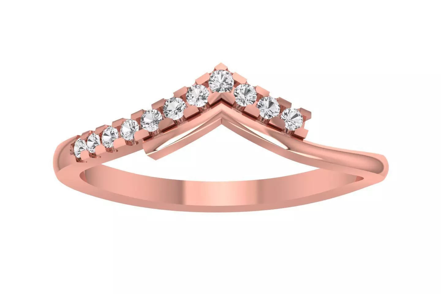 Unique Curved Wedding Band for Women 3D print model