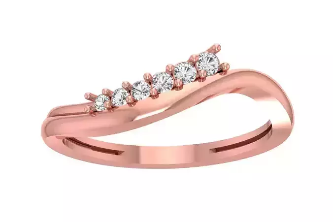 Unique Wedding Curved Band for Women 3D print model