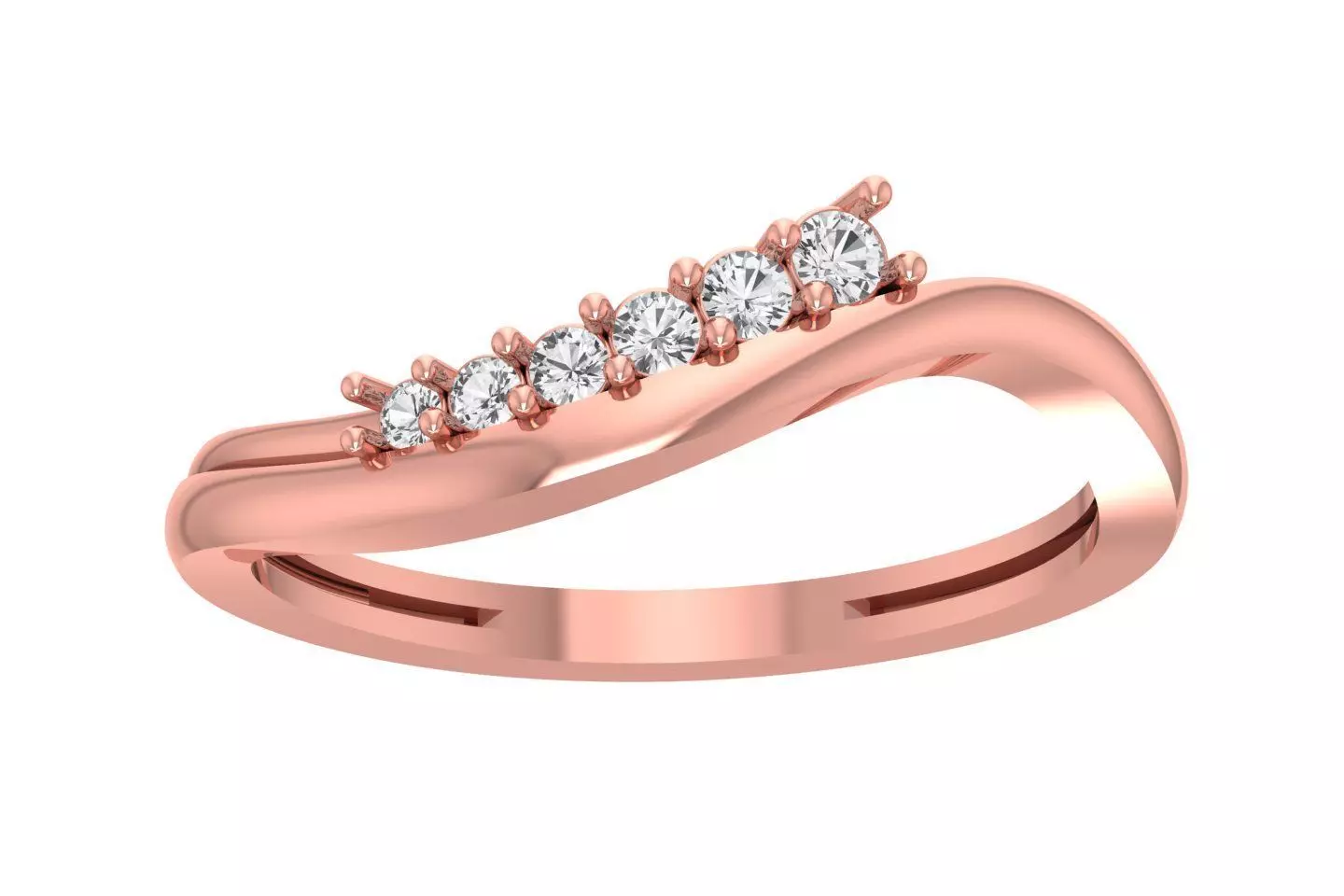 Unique Wedding Curved Band for Women 3D print model