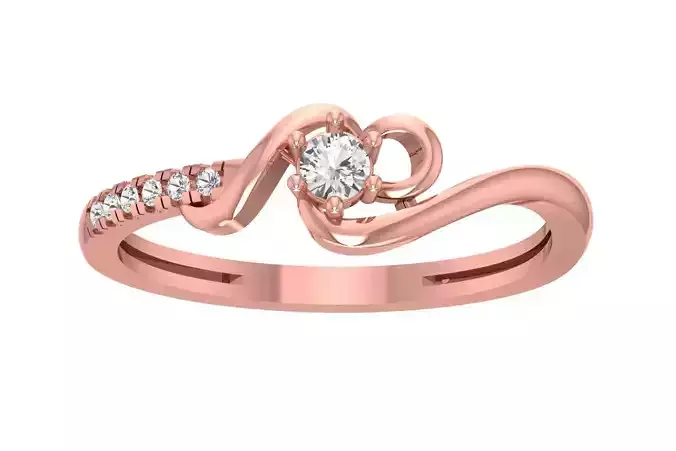Unique Solitaire Wedding Engagement Ring for Women 3D print model