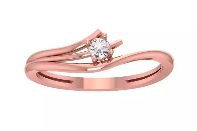 Unique Solitaire Wedding Engagement Ring for Women 3D print model