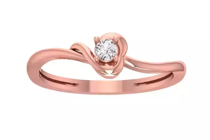 Unique Solitaire Wedding Engagement Ring for Women 3D print model