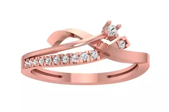 Unique Solitaire Wedding Engagement Ring for Women 3D print model