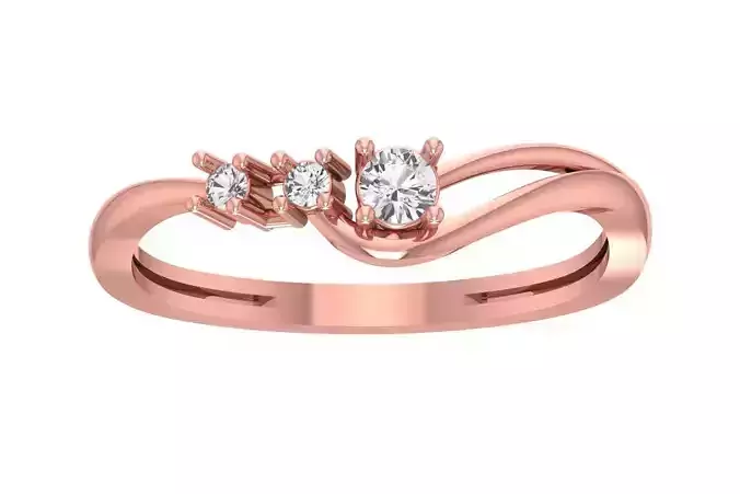 Unique Solitaire Wedding Engagement Three Stone Ring for Women