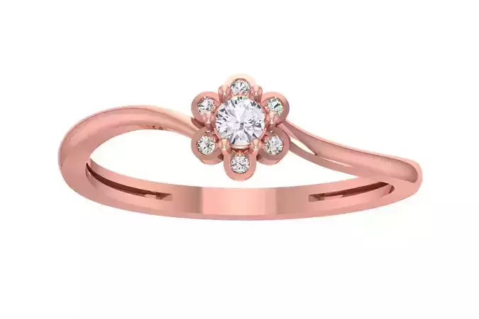 Unique Solitaire Wedding Engagement Ring for Women 3D print model