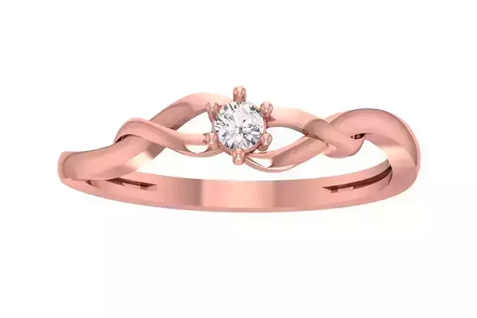 Unique Solitaire Wedding Engagement Ring for Women 3D print model
