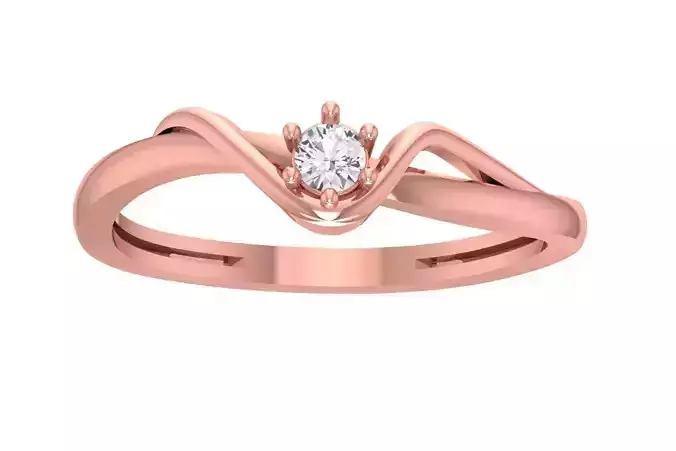 Unique Solitaire Wedding Engagement Ring for Women 3D print model