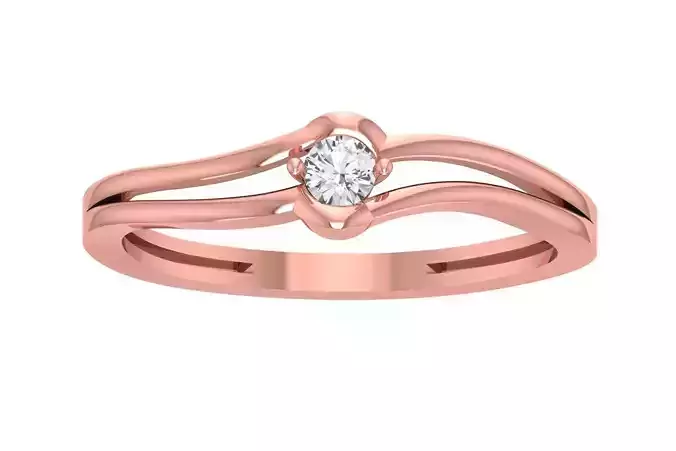 Unique Solitaire Wedding Engagement Ring for Women 3D print model