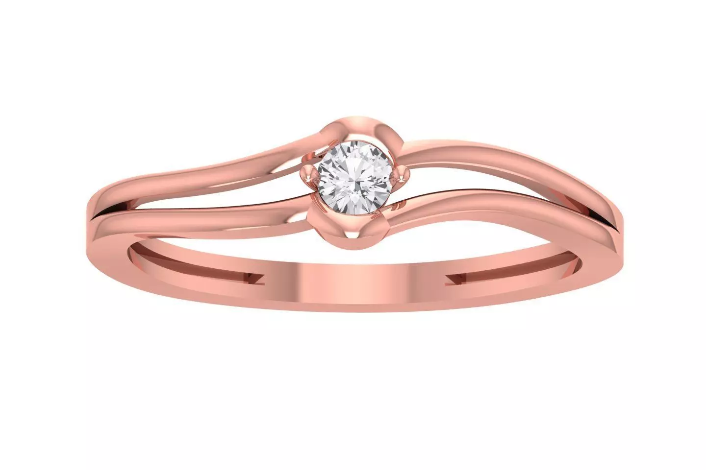 Unique Solitaire Wedding Engagement Ring for Women 3D print model