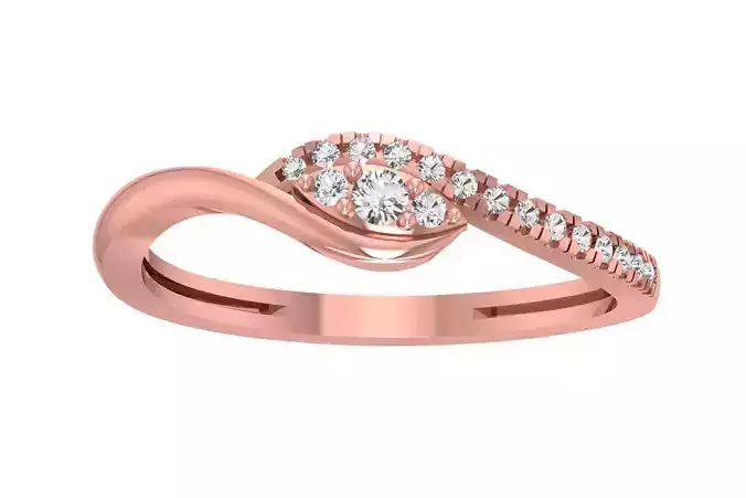 Unique Solitaire Wedding Engagement Ring for Women 3D print model