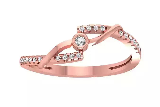 Unique Solitaire Wedding Engagement Ring for Women 3D print model