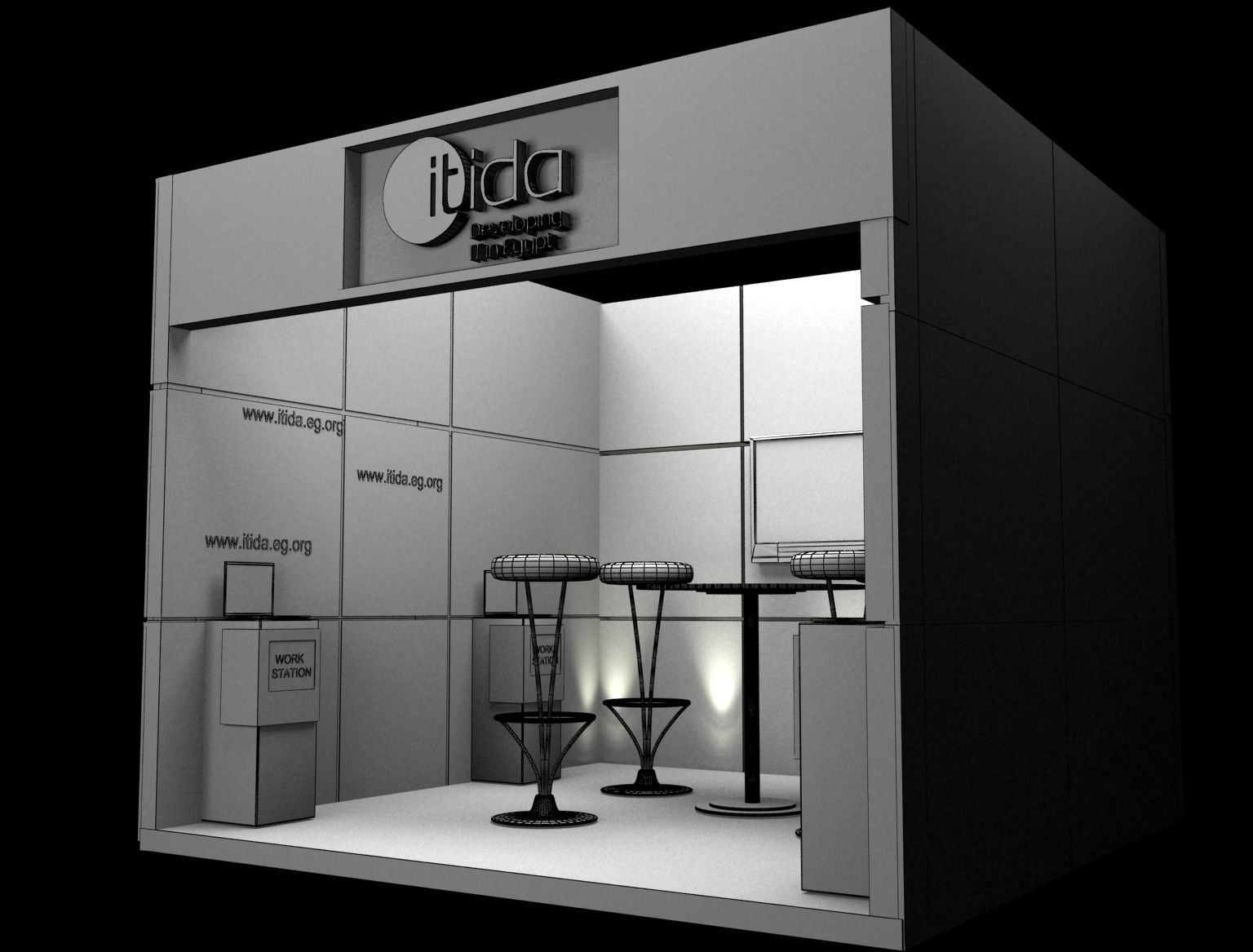 Booth Exhibition Stand a377a 3D model_2