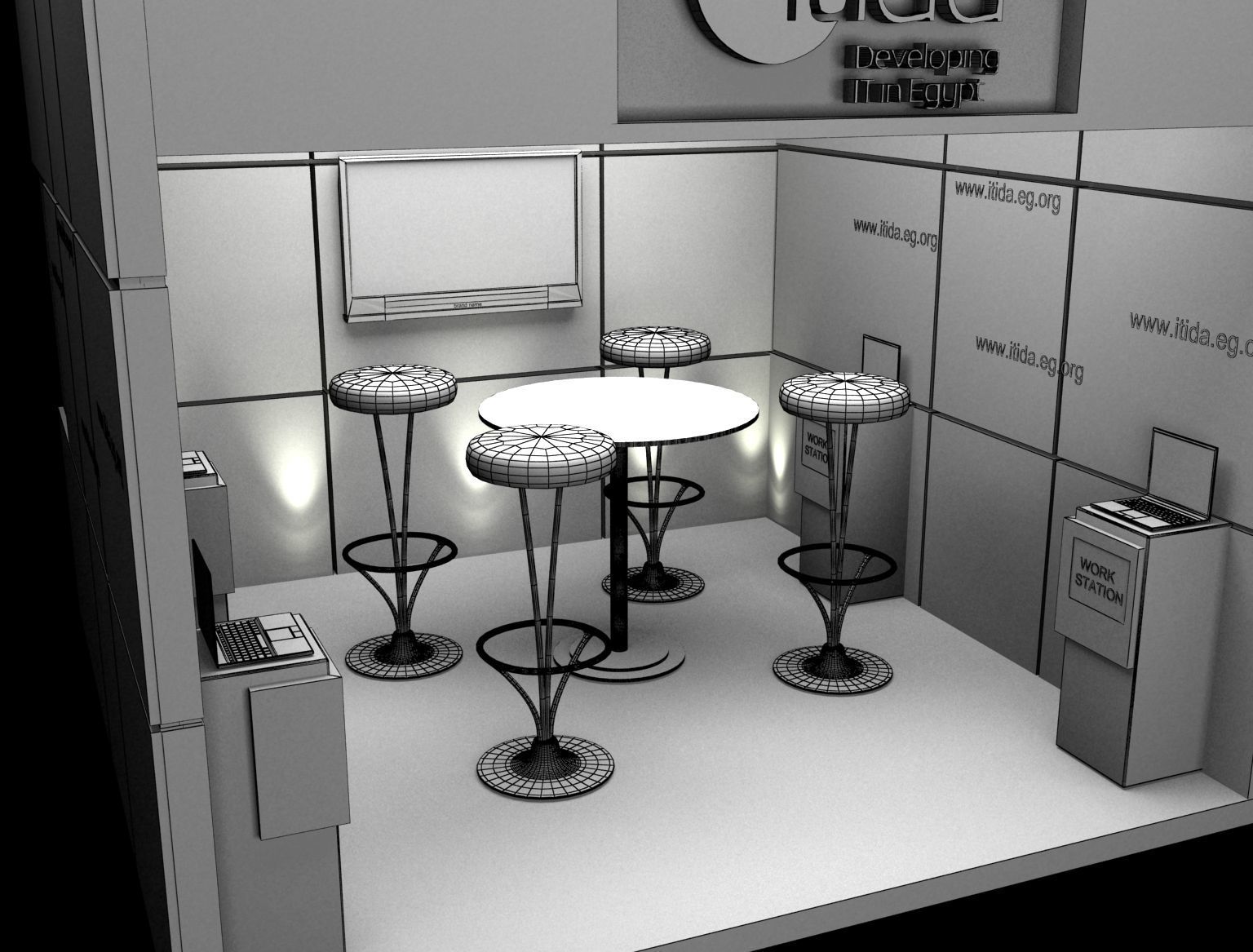 Booth Exhibition Stand a377a 3D model_11