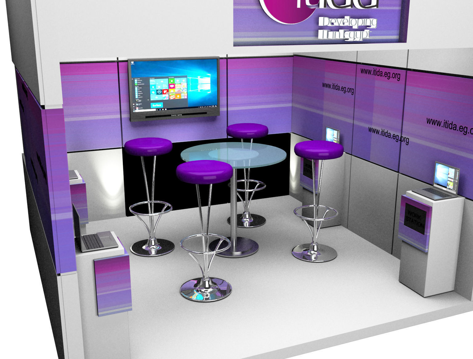 Booth Exhibition Stand a377a 3D model_9