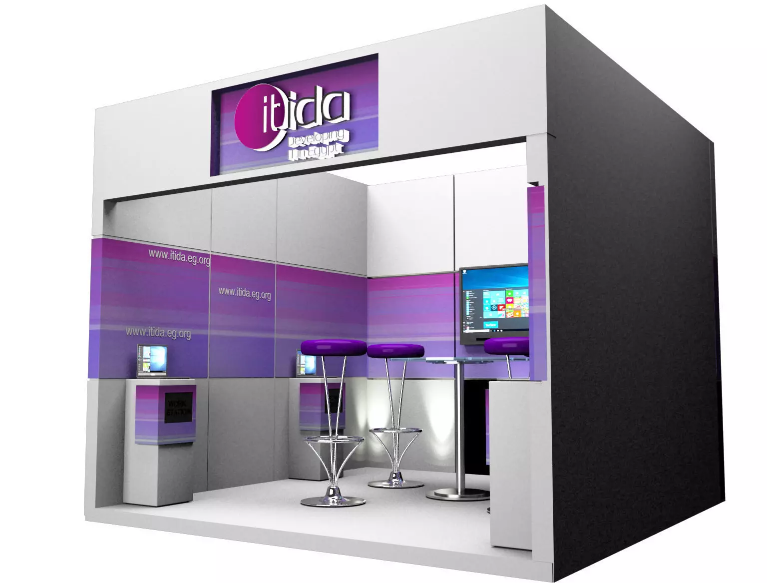Booth Exhibition Stand a377a 3D model_0