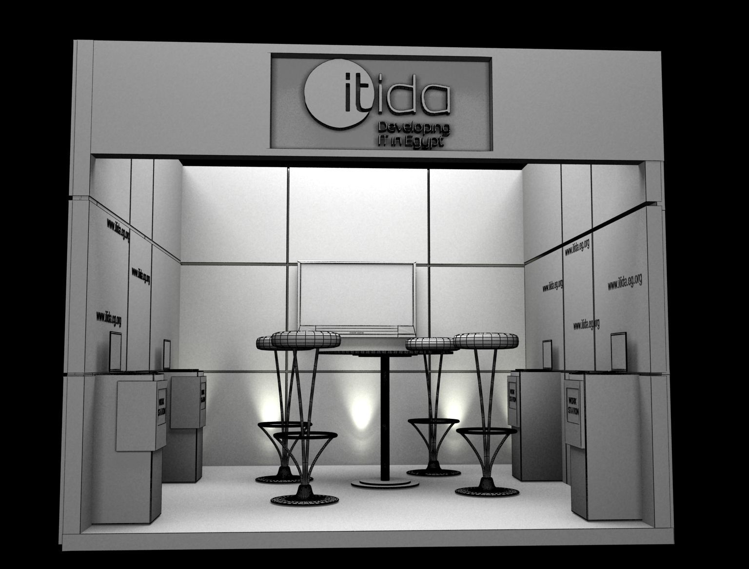 Booth Exhibition Stand a377a 3D model_8