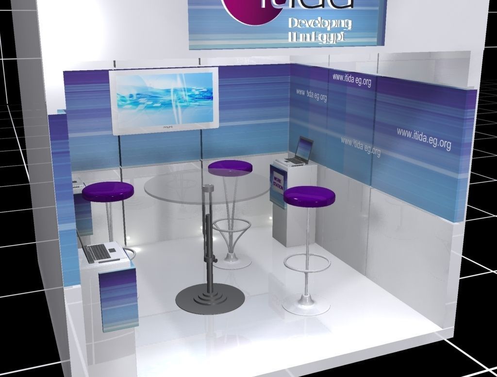 Booth Exhibition Stand a377a 3D model_10