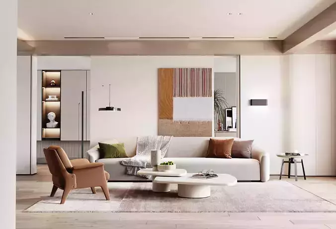 Modern Living Room Interior Scene