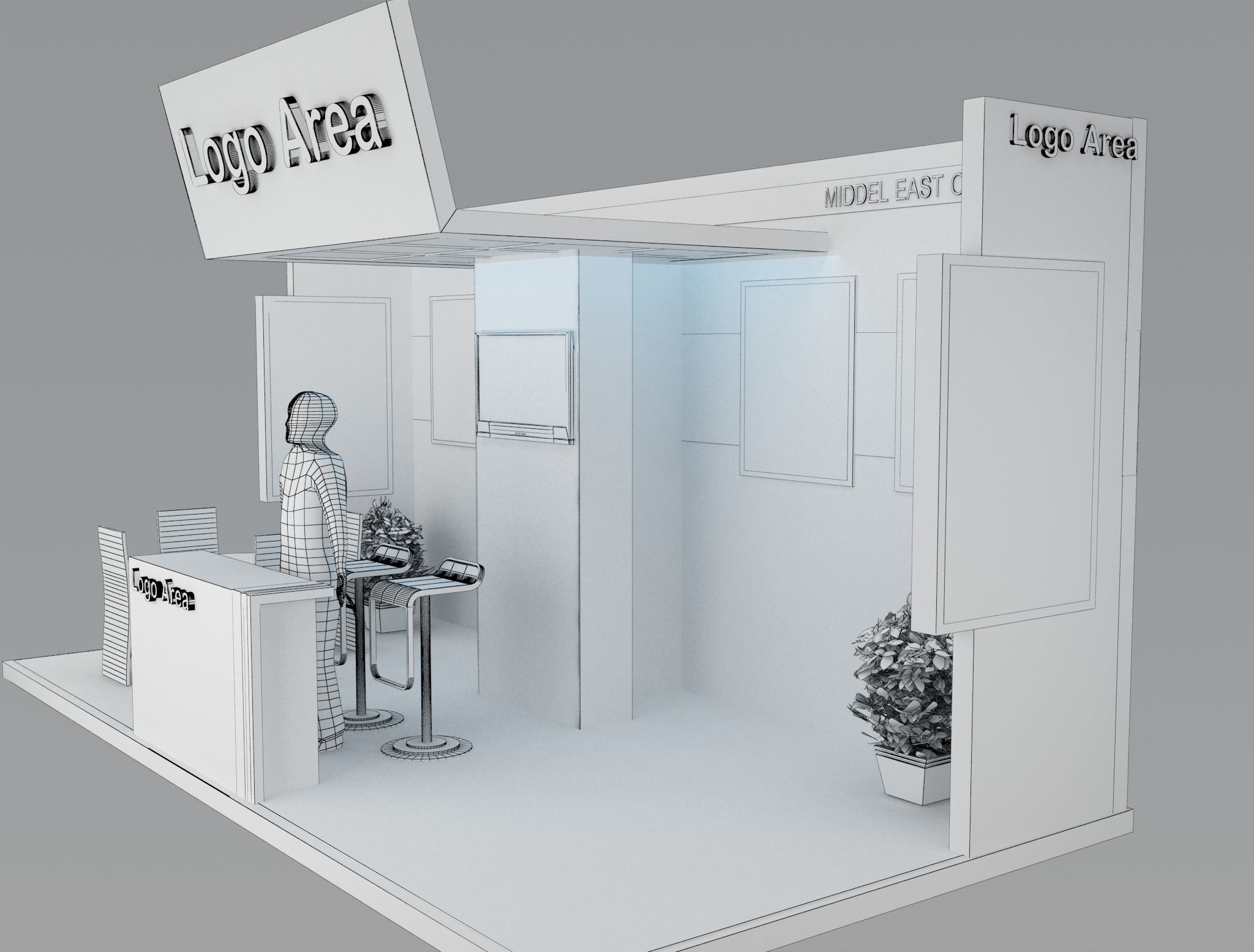 Booth Exhibition Stand a379a 3D model_7