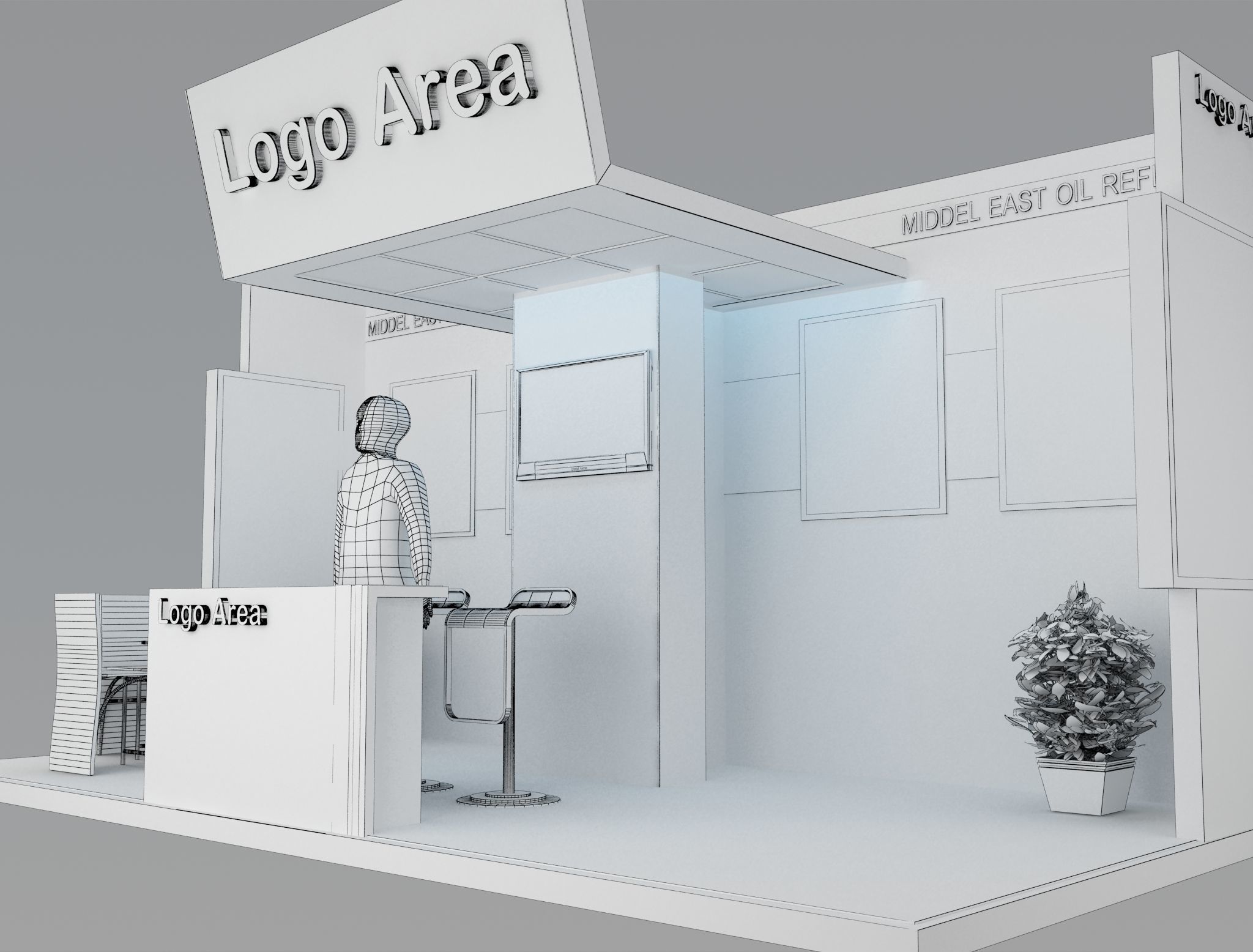 Booth Exhibition Stand a379a 3D model_9