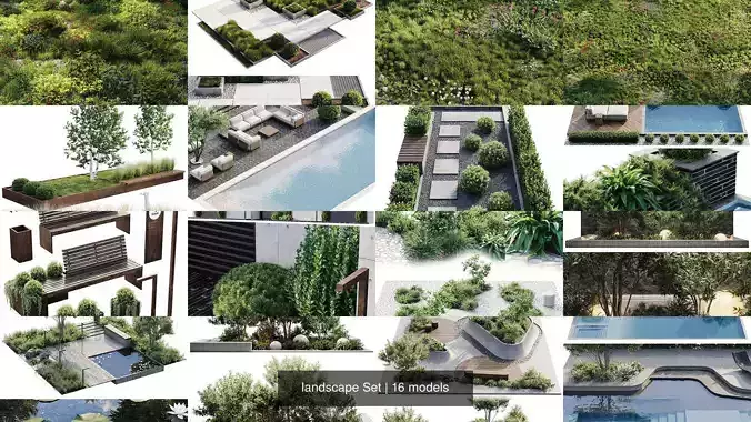 landscape Set 3D Model Collection