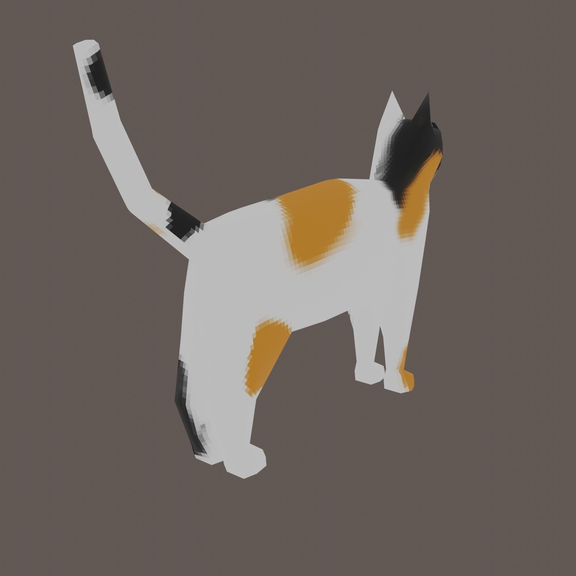 Low-Poly Cat with Multiple Textures Low-poly 3D model_24