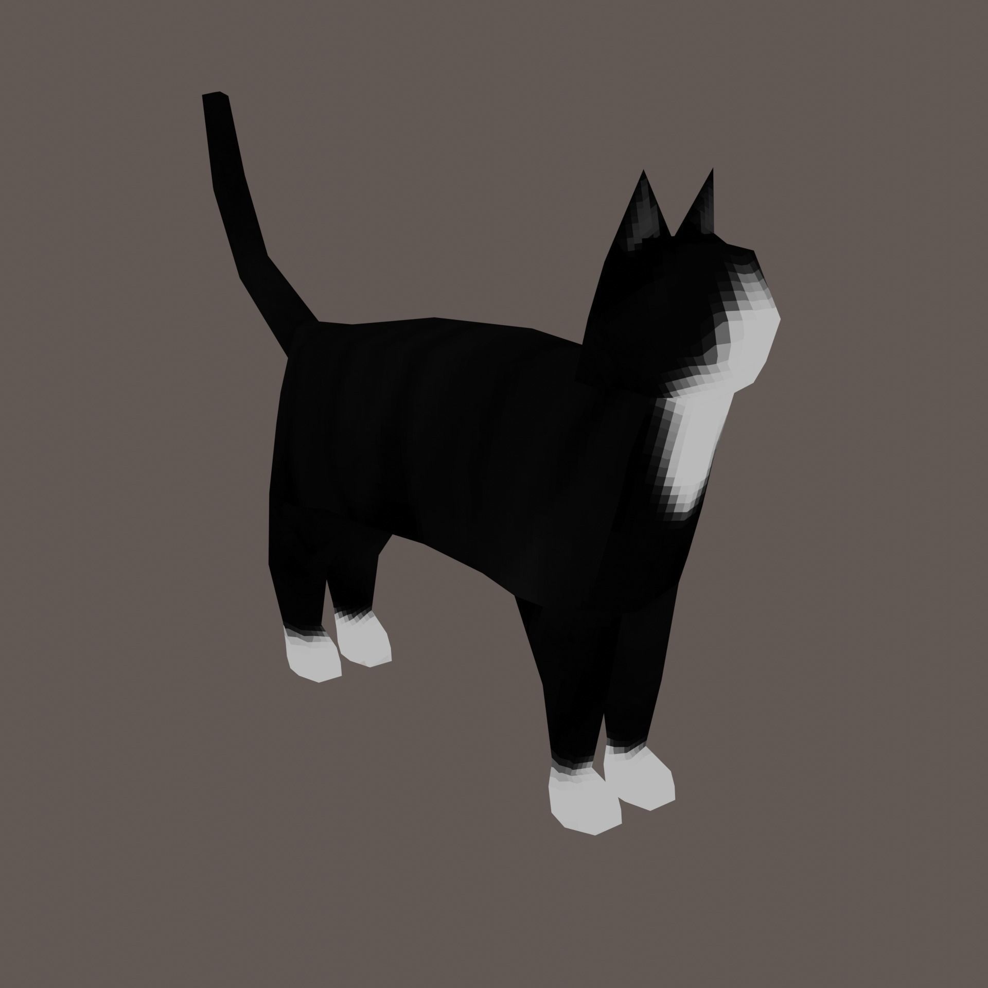 Low-Poly Cat with Multiple Textures Low-poly 3D model_7