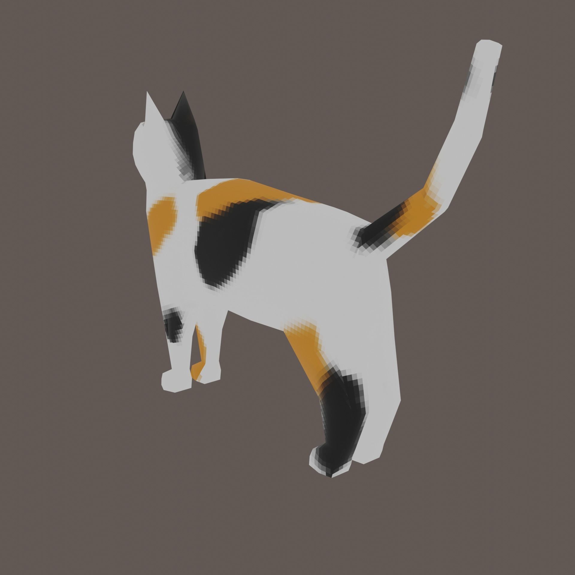 Low-Poly Cat with Multiple Textures Low-poly 3D model_18