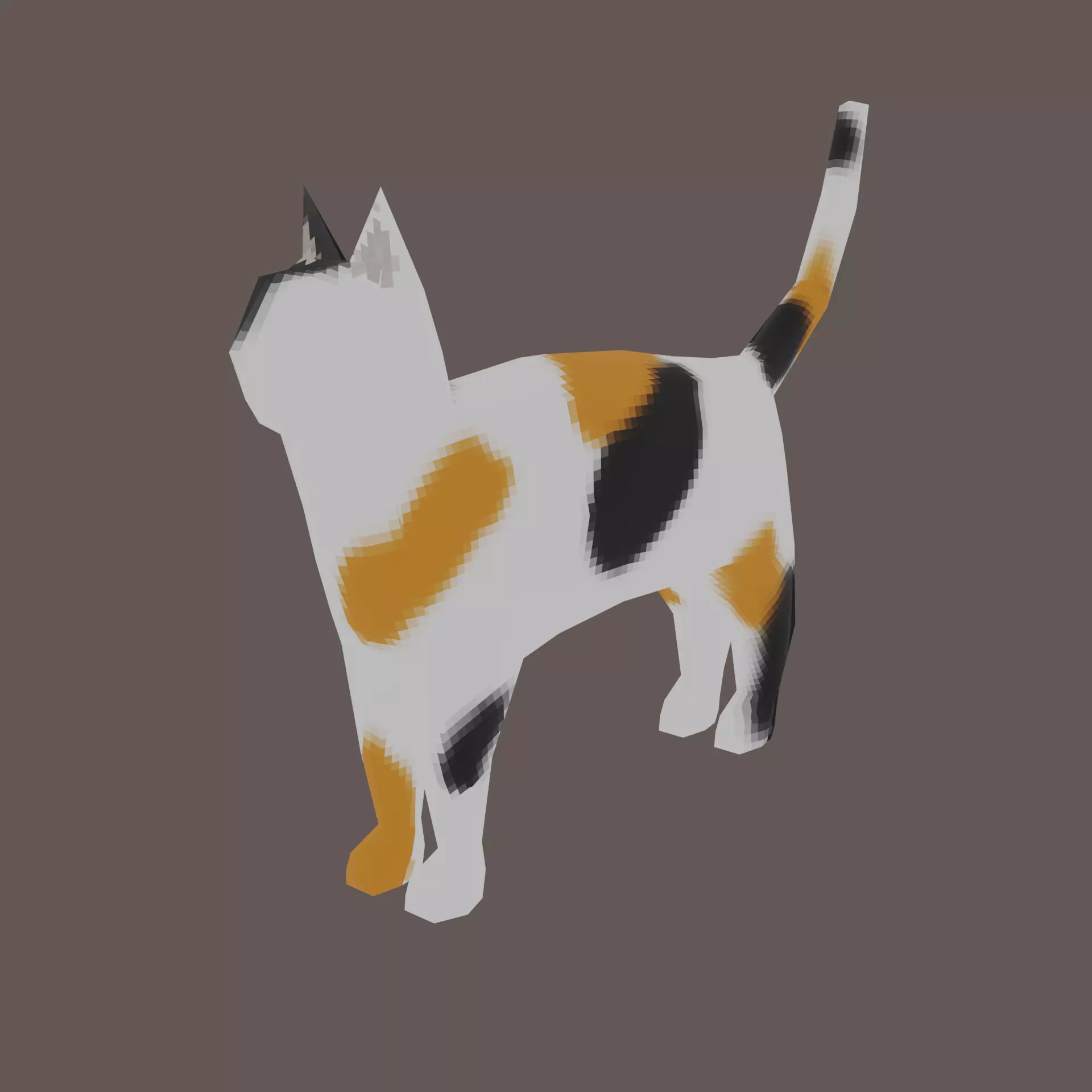Low-Poly Cat with Multiple Textures Low-poly 3D model_0