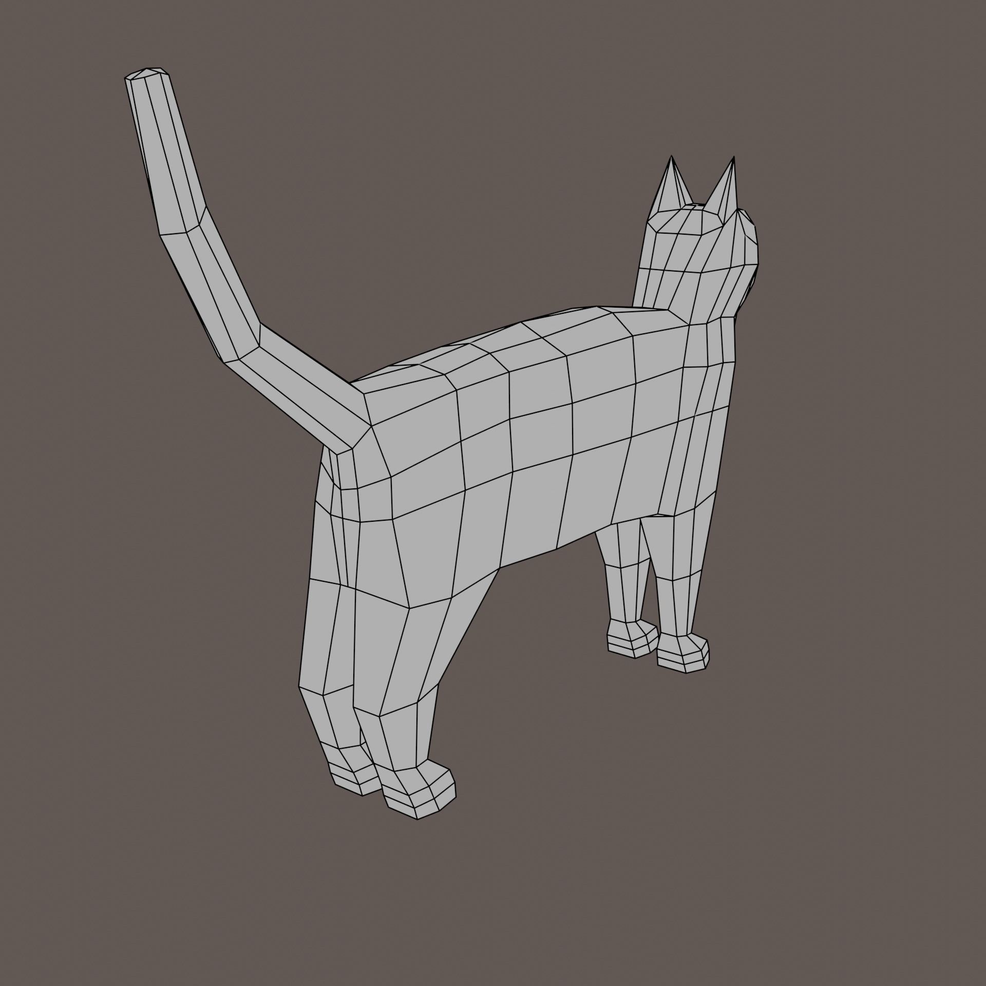 Low-Poly Cat with Multiple Textures Low-poly 3D model_14