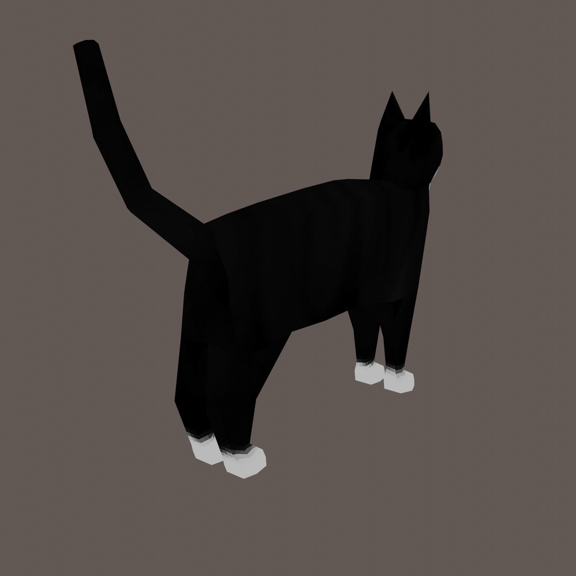 Low-Poly Cat with Multiple Textures Low-poly 3D model_10