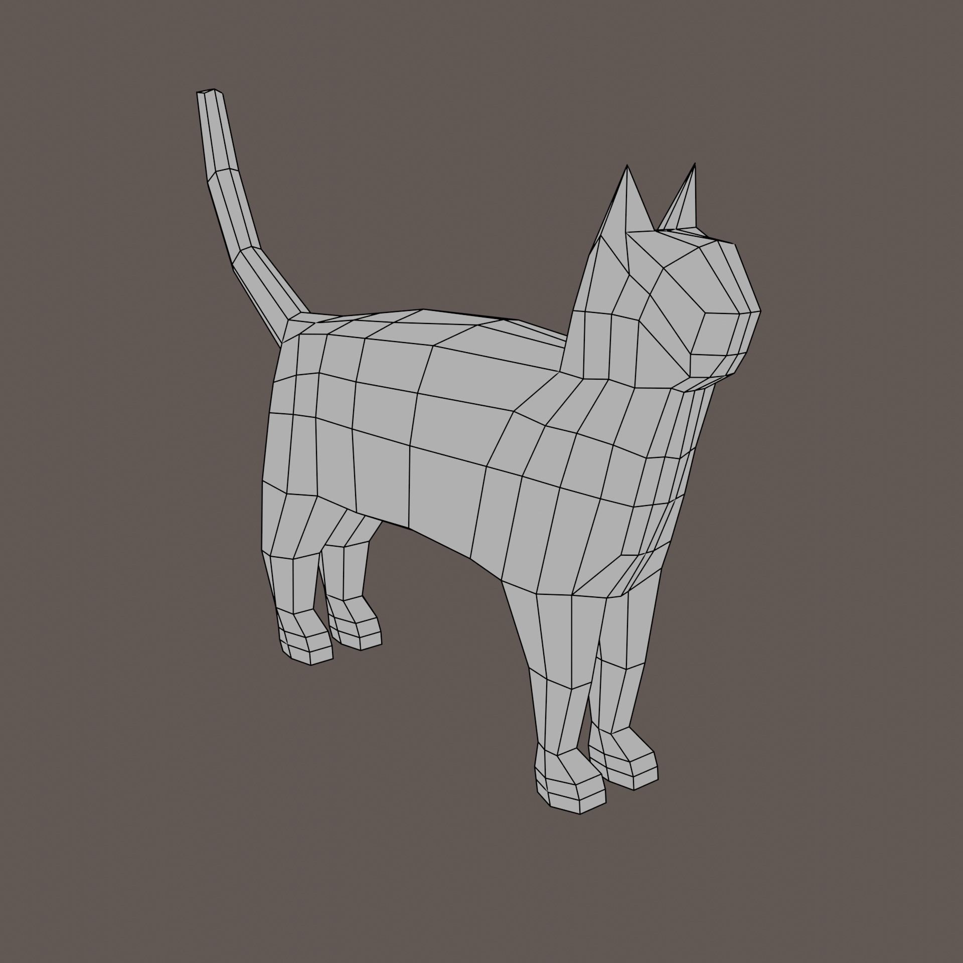 Low-Poly Cat with Multiple Textures Low-poly 3D model_13