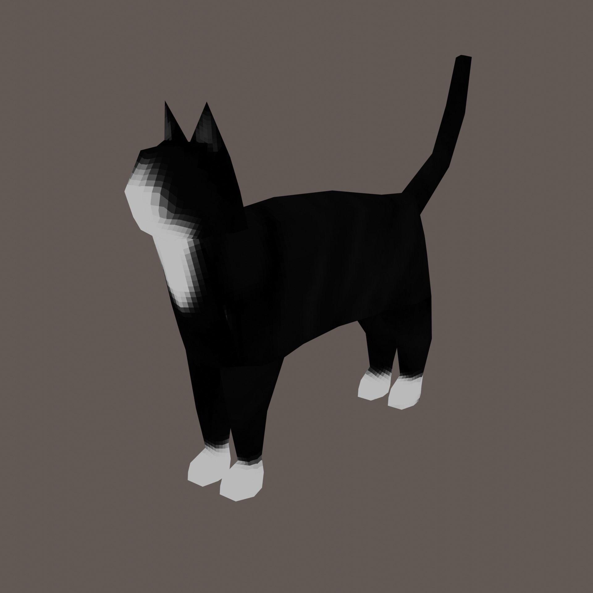 Low-Poly Cat with Multiple Textures Low-poly 3D model_8