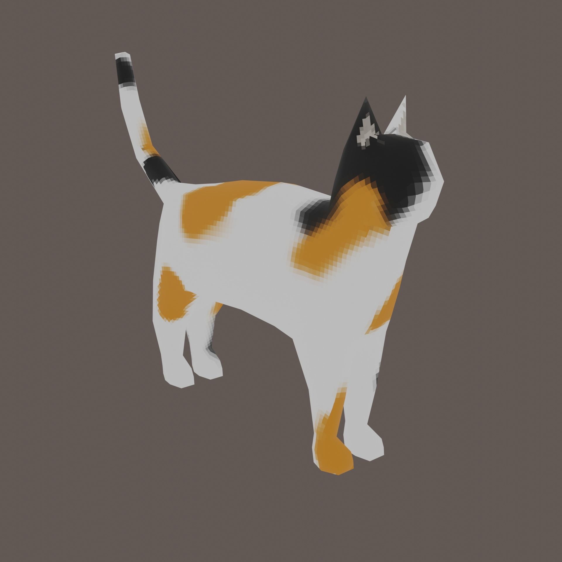 Low-Poly Cat with Multiple Textures Low-poly 3D model_6