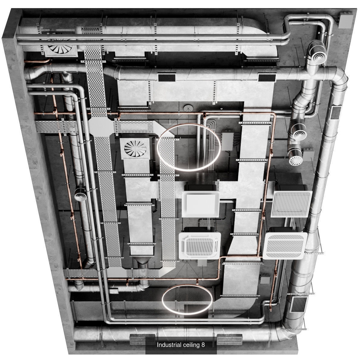 Ceiling Lamps Set 3D Model Collection_21