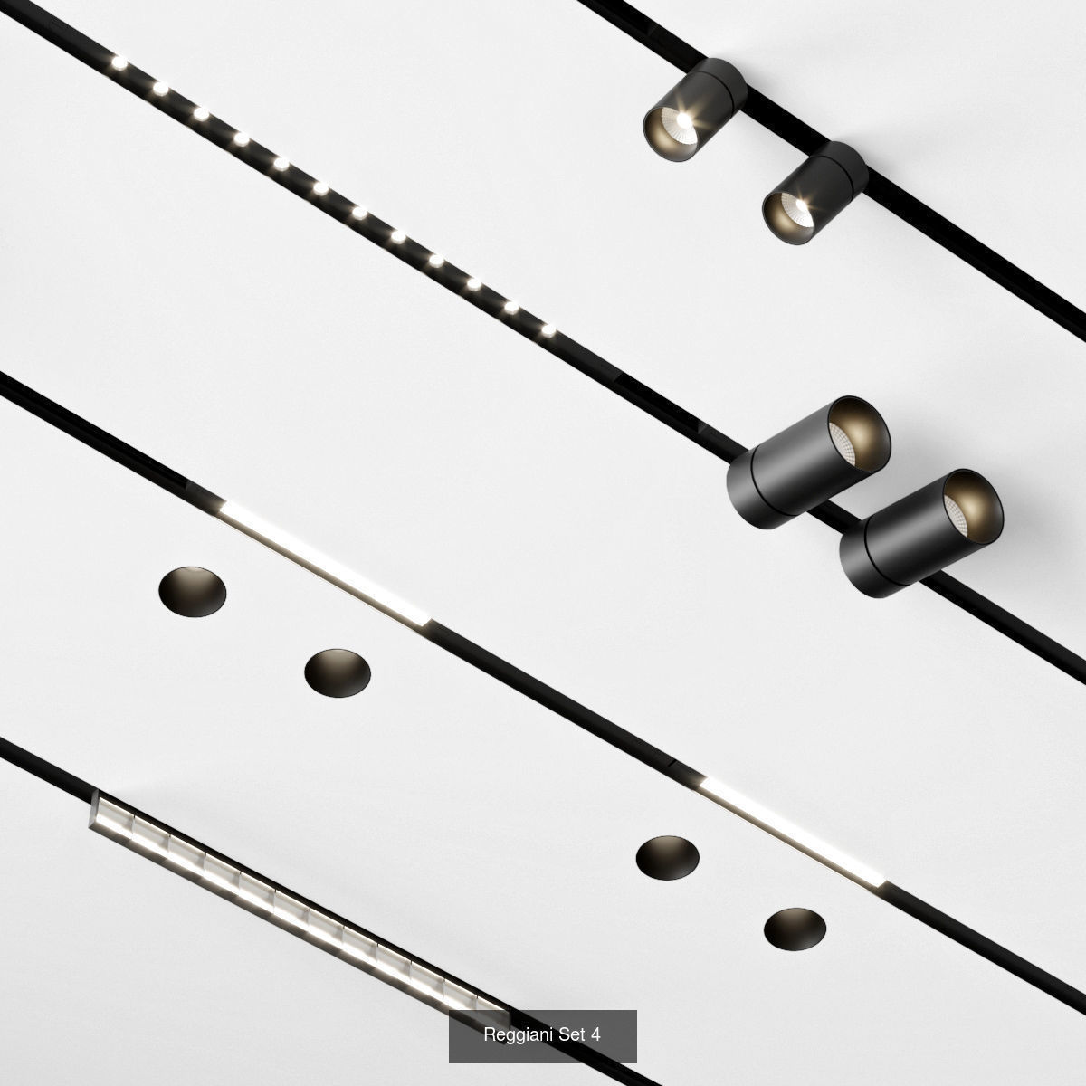 Ceiling Lamps Set 3D Model Collection_13