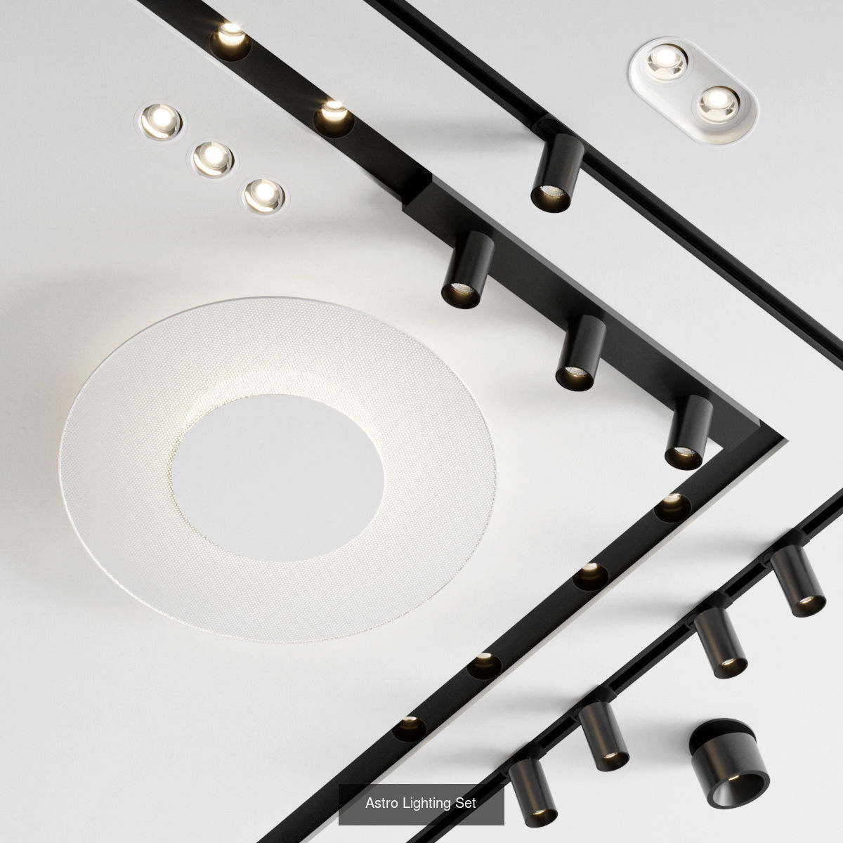 Ceiling Lamps Set 3D Model Collection_17